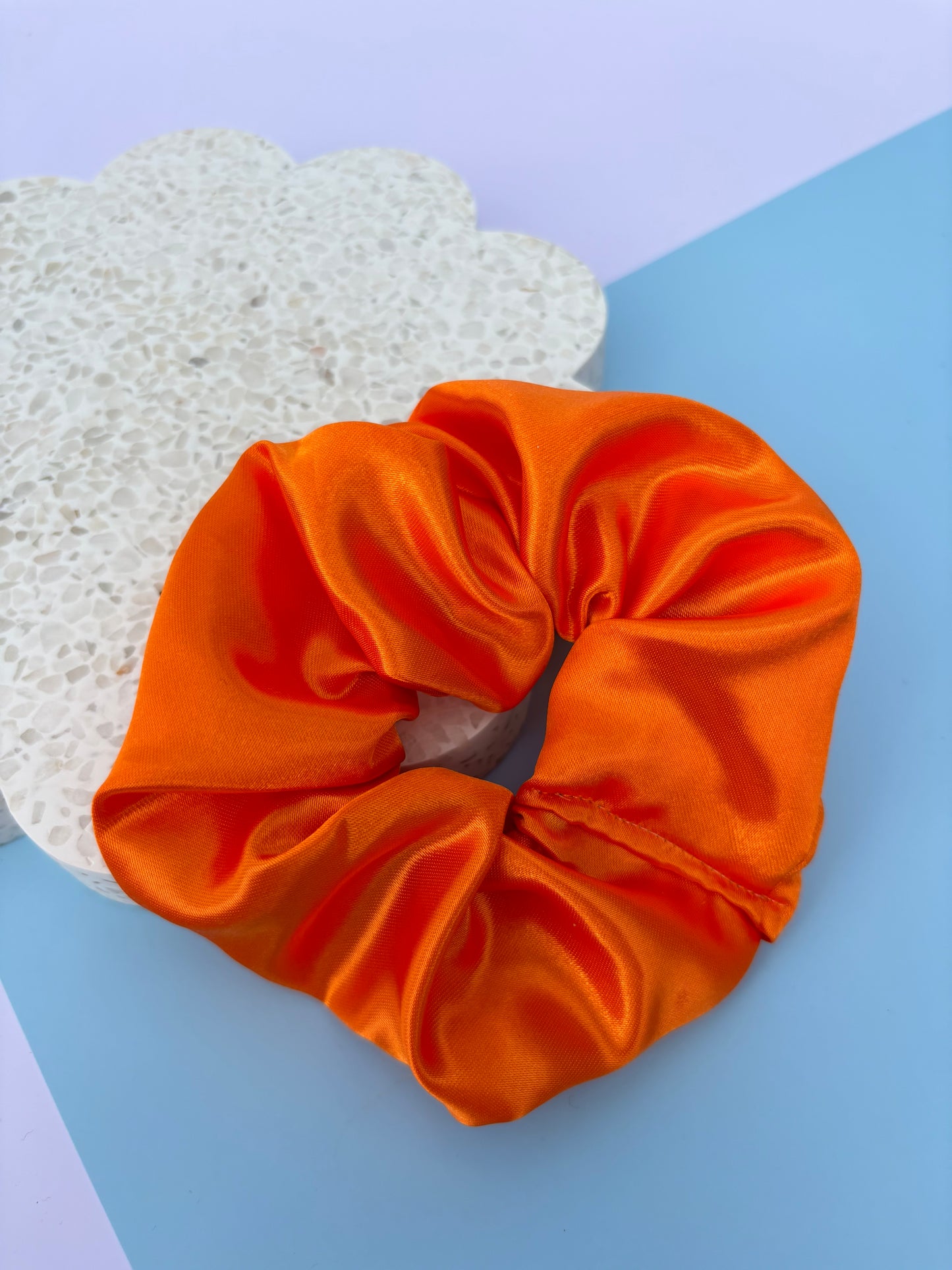Orange Satin Scrunchie