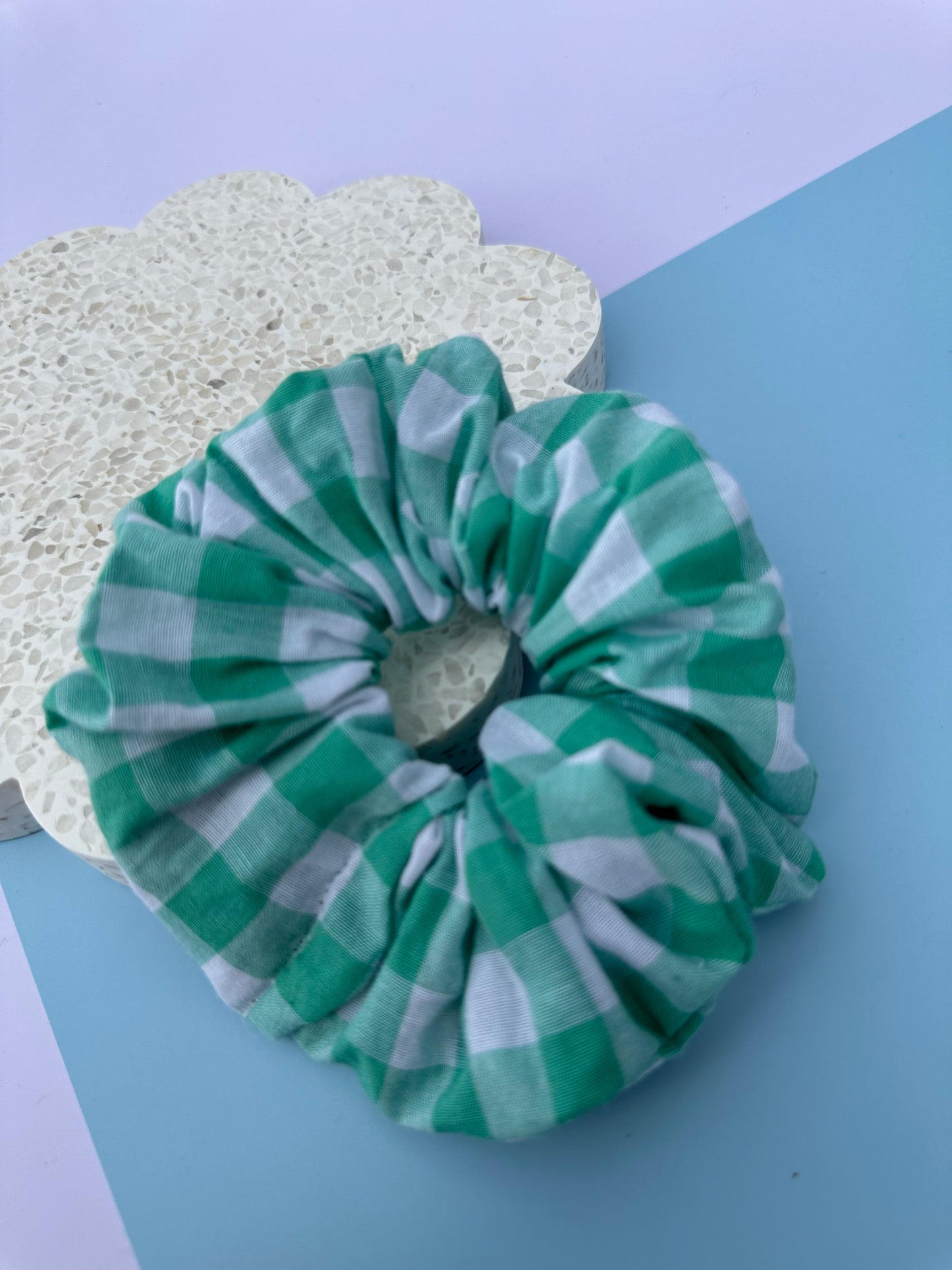 Lime Plaid Scrunchie