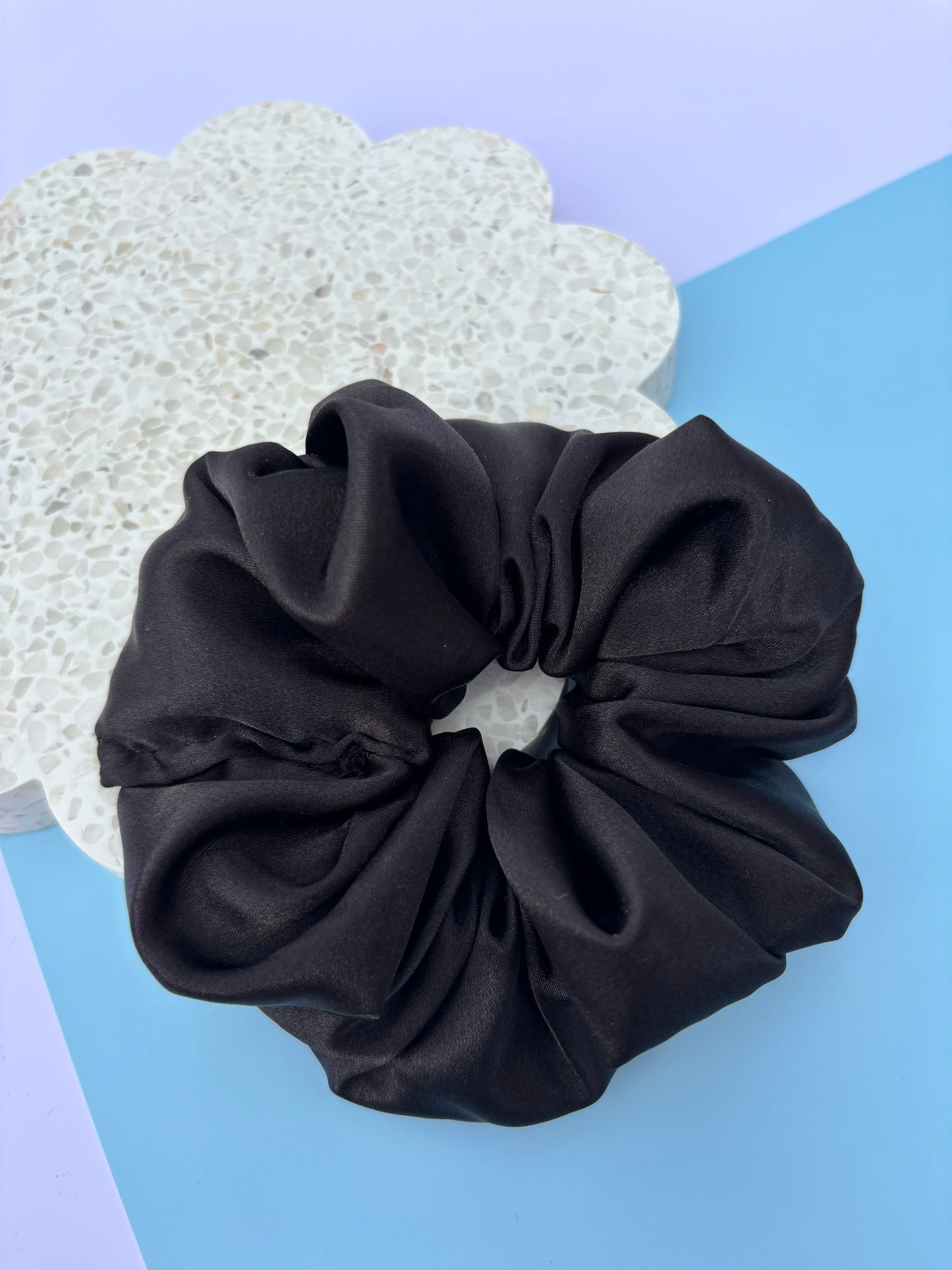 Onyx Satin Scrunchie